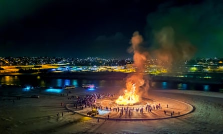 Bonfire on New Year´s Reykjavik