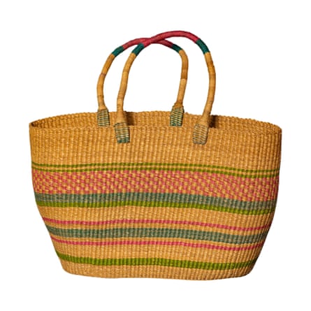 AARVEN Ghanaian Large Shopping Bolga Basket With Handles ‘Aburi’