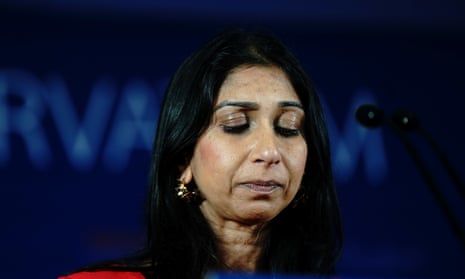 Suella Braverman speaking during the National Conservatism conference