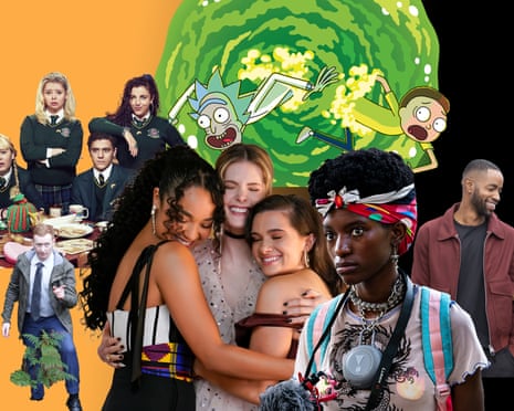 Composite for top 20 bingeable shows Guardian Australia July 2021
