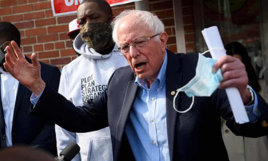 Bernie Sanders and Killer Mike speak in March in support of the union drive. Ballots in the vote can be challenged based on several factors, such as the eligibility of the voter in regards to job classification or dates of employment.