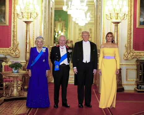 Donald Trump joins royals for state banquet at Windsor as thousands protest  against US president's visit – as it happened | Politics | The Guardian