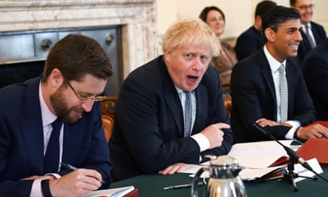 Boris Johnson chairs a cabinet meeting.