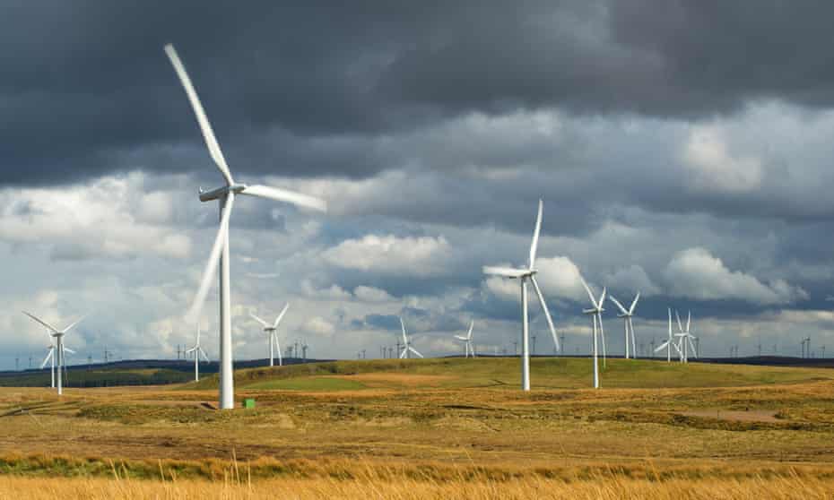 Windfarms in a field