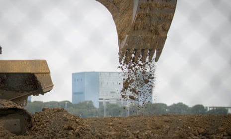 Construction site for the new Hinkley Point power station in Somerset, England
