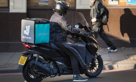 Deliveroo workers are told to log in when they start work.