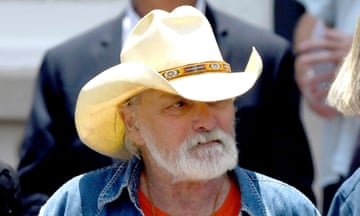 FILE - Dickey Betts, a founding member of the Allman Brothers Band, exits the funeral of Gregg Allman at Snow's Memorial Chapel, June 3, 2017, in Macon, Ga. Guitar legend Betts, who co-founded the Allman Brothers Band and wrote their biggest hit, “Ramblin’ Man,” died Thursday, April 18, 2024. He was 80. (Jason Vorhees/The Macon Telegraph via AP, File)