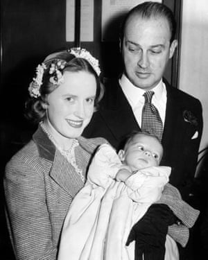 Jane and Gavin Welby with Justin at his christening.