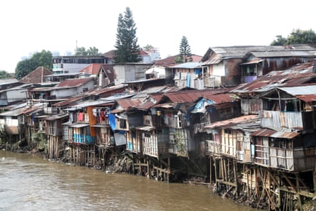 Ramshackle house along the banks of Ciliwung River in Jakarta