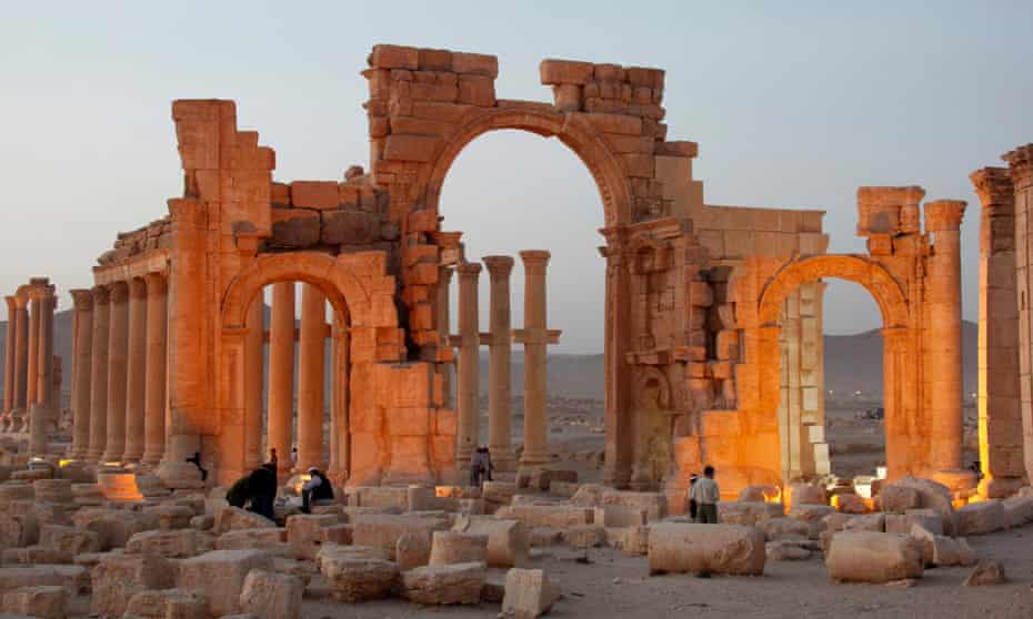 Palmyra’s Arch of Triumph in Syria, which was destroyed by Isis last October.