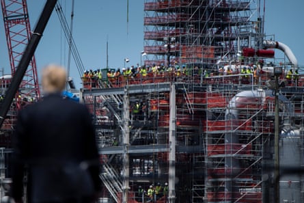 President Donald Trump tours the Cameron LNG (Liquid Natural Gas) Export Facility in Hackberry, Louisiana. The gas industry has strong support from the Trump administration and has lobbied the federal government on everything from environmental reviews to appliance standards.