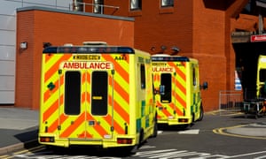 Ambulances outside a hospital's A&E department