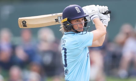 Amy Jones of England bats against New Zealand