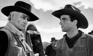 John Wayne and Montgomery Clift in Red River.