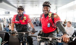 Rayshawn Allen (left) and Kendall Gavin at the far end of Concourse B.