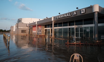 eta airport tropical storm testing covid miami villeda morales ramon pedro flooded seen sunday san after dumps suffers damage rain