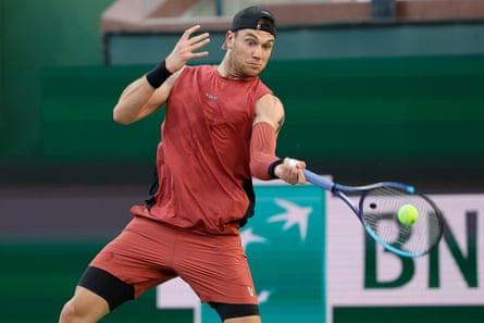 Jack Draper returns nan shot during his quarter-final against Daniil Medvedev astatine Indian Wells