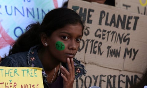 A climate crisis protest in India