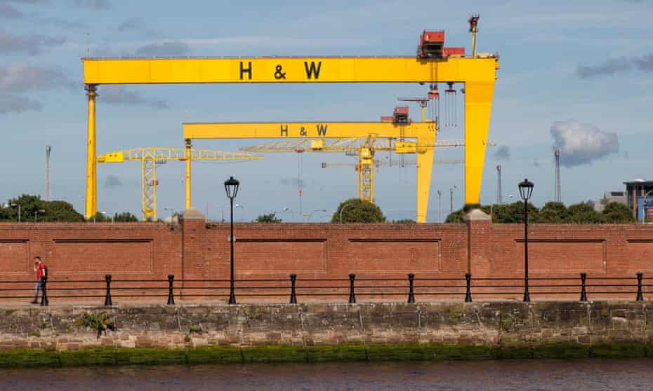 The Samon and Goliath cranes at the Harland and Wolff shipyard in Belfast.