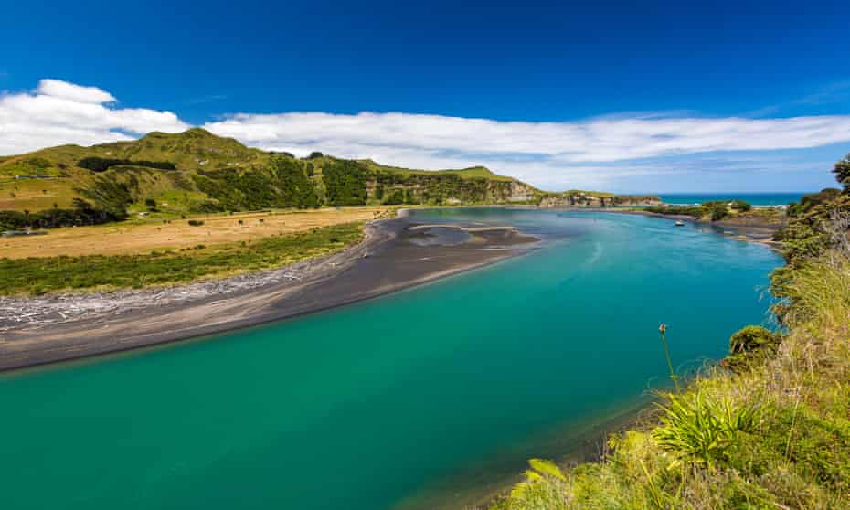 Mokau river in New Zealand