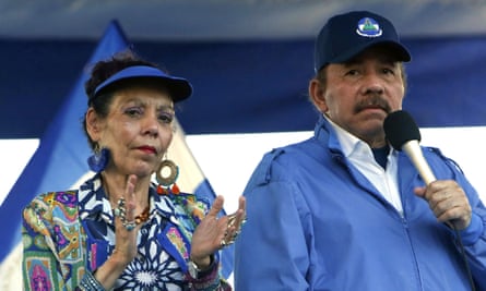 Daniel Ortega,Rosario MurilloFILE - In this Sept. 5, 2018 file photo, Nicaragua’s President Daniel Ortega and his wife, Vice President Rosario Murillo, lead a rally in Managua, Nicaragua. The European Union on Monday, Aug. 2, 2021 slapped sanctions on Nicaraguan first lady and seven other senior officials accused of serious human rights violations or undermining democracy, amid a crackdown on opposition politicians in the Central American country. (AP Photo/Alfredo Zuniga, File)