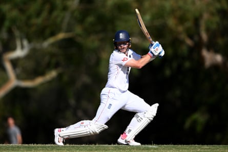 Ollie Pope guides the ball through off against England Lions