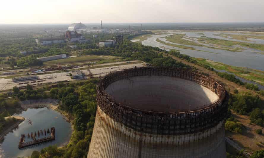A partially constructed and abandoned cooling tower at Chernobyl