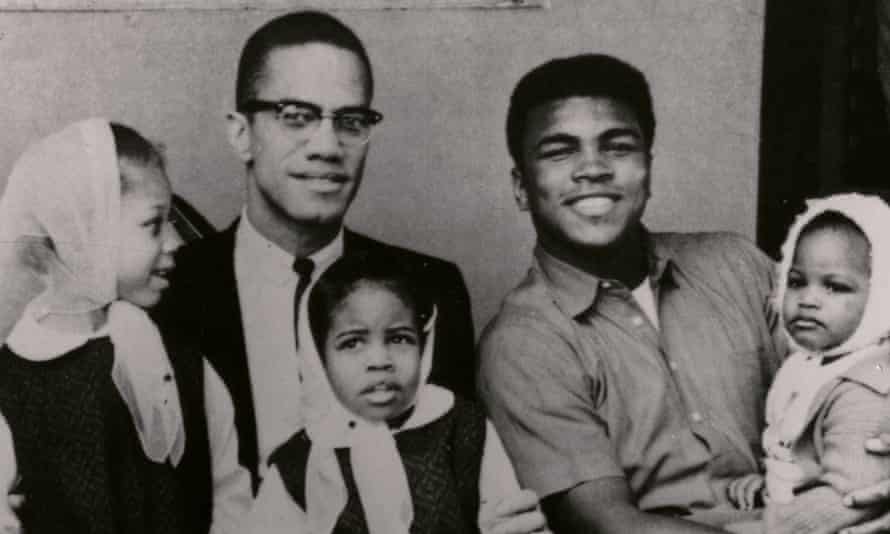 Malcolm X and Muhammad Ali with their children