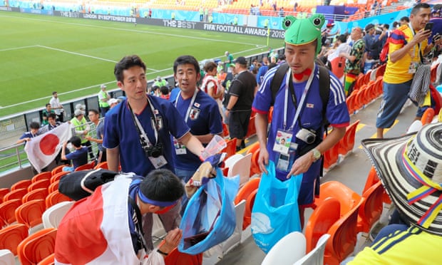 Japan And Senegal Fans Tidy Up After Themselves At World Cup World Cup 18 The Guardian Japan And Senegal Fans Tidy Up After Themselves At World Cup World Cup 18 The Guardian