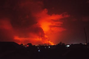 Flames from Mount Nyiragongo in the Democratic Republic of the Congo