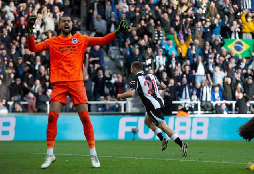 Fabian Schär uses his head to sink Brighton and keep Newcastle run going | Premier League | The Guardian
