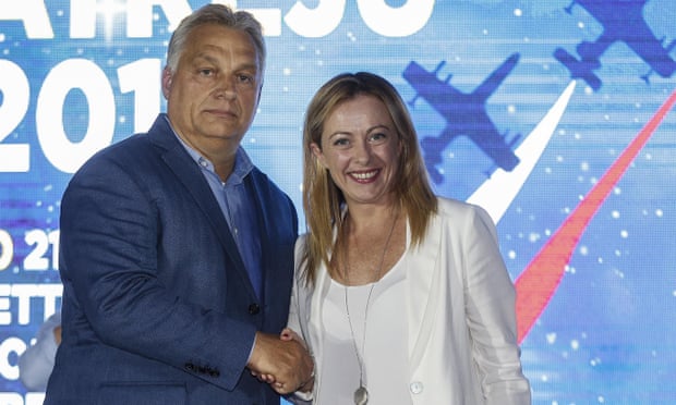 Viktor Orbán and Giorgia Meloni in 2019.