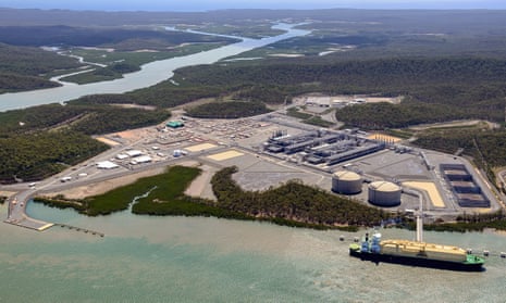 Origin Energy’s Australia Pacific liquefied natural gas facility at Curtis Island in north Queensland. 
