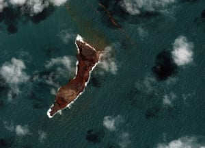The Hunga Tonga-Hunga Ha’apai volcano on Tuesday.