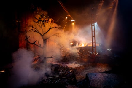 Scorched … Frankie Bradshaw’s design for Macbeth.
