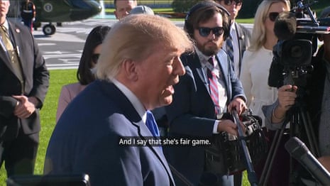 Trump says Amy Acton is 'fair game' and that the press has 'ganged up' on her mother – video