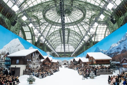 The grand Palais was transformed into an alpine snowscape.