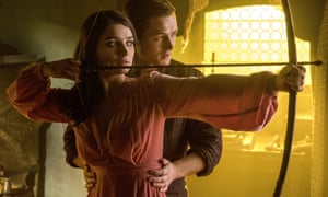 Eve Hewson and Taron Egerton in Robin Hood
