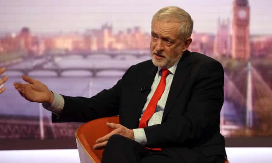 Jeremy Corbyn on the BBC’s Andrew Marr Show in London