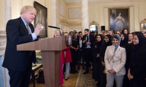 Johnson hosts a panel event and reception to mark International Women’s Day on March 5, at event that Nadine Dorries also attended
