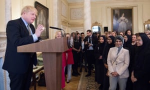 Johnson hosts a panel event and reception to mark International Women’s Day on March 5, at event that Nadine Dorries also attended