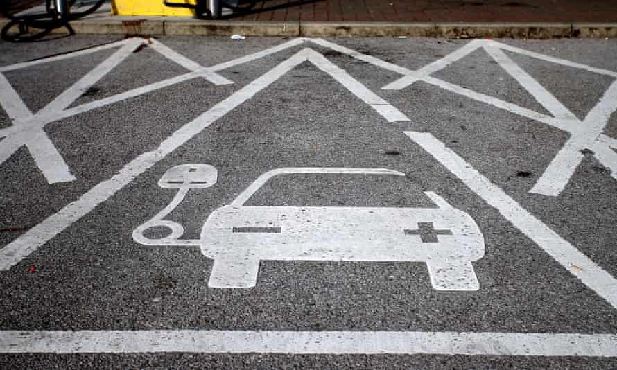 An electric car charging point: motorists are offered a £4,500 government grant on fully electric cars.