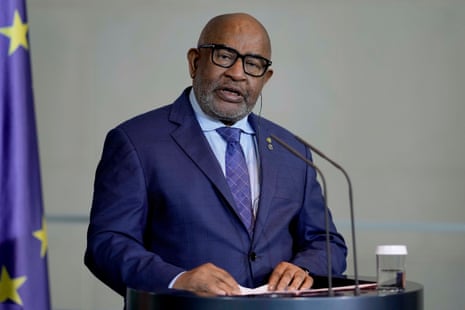 African Union chairman, Azali Assoumani, at a news conference during the G20 Investment Summit.