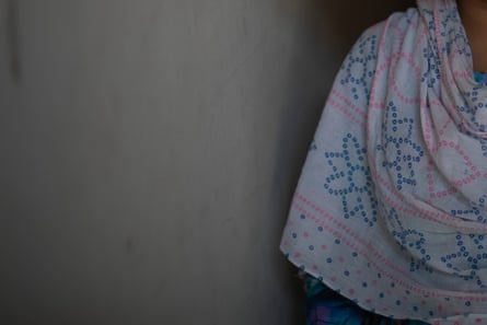 Detail of a women’s patterned shawl