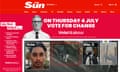 Sun homepage with Labour's advertising