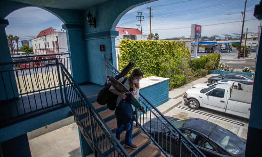 A motel provided to homeless people in Venice, California. A report in January warned homelessness could increase by twice as much as during the 2008 recession.