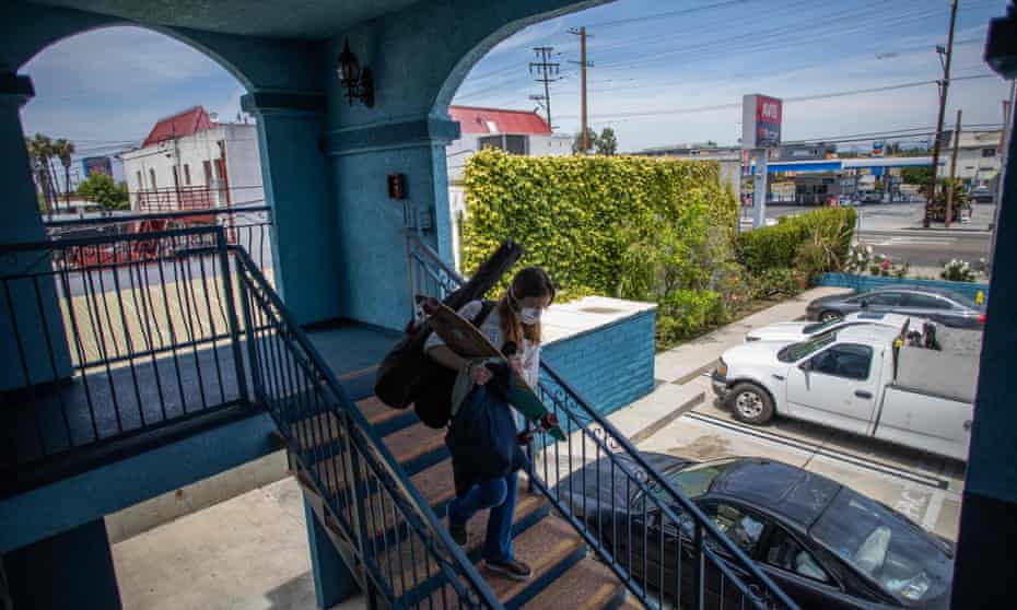 A motel provided to homeless people in Venice, California. A report in January warned homelessness could increase by twice as much as during the 2008 recession.