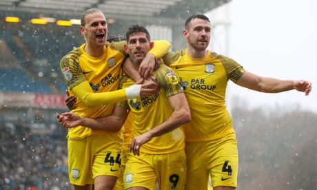 Preston climb table after Ched Evans double secures derby win at Blackburn