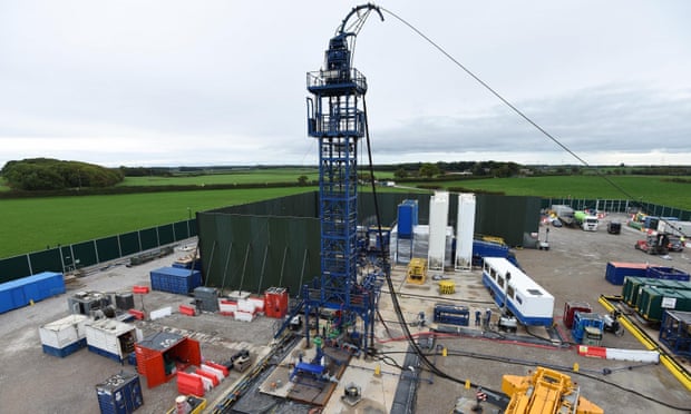The Cuadrilla hydraulic fracturing site at Preston New Road shale gas exploration site in Lancashire. 