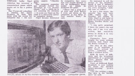 Chuckie Egg - from the game’s creator Nigel Alderton